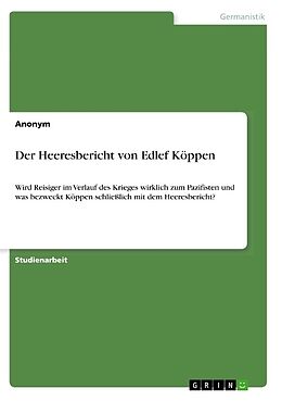 Kartonierter Einband Der Heeresbericht von Edlef Köppen von 