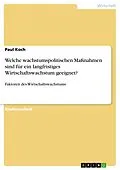 E-Book (pdf) Welche wachstumspolitischen Maßnahmen sind für ein langfristiges Wirtschaftswachstum geeignet? von Paul Koch