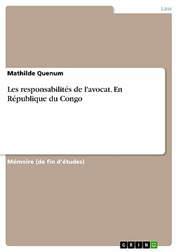 eBook (pdf) Les responsabilités de l'avocat. En République du Congo de Mathilde Quenum