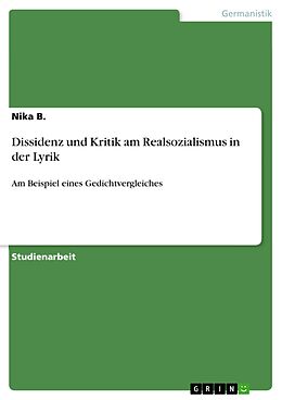 E-Book (pdf) Dissidenz und Kritik am Realsozialismus in der Lyrik von Nika B.