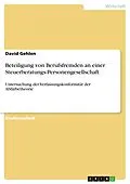 E-Book (pdf) Beteiligung von Berufsfremden an einer Steuerberatungs-Personengesellschaft von David Gehlen