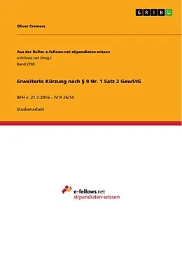 E-Book (pdf) Erweiterte Kürzung nach § 9 Nr. 1 Satz 2 GewStG von Oliver Cremers