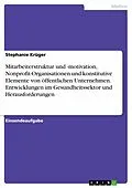 E-Book (pdf) Mitarbeiterstruktur und -motivation, Nonprofit-Organisationen und konstitutive Elemente von öffentlichen Unternehmen. Entwicklungen im Gesundheitssektor und Herausforderungen von Stephanie Krüger
