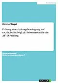 E-Book (pdf) Prüfung einer Auftragsbestätigung auf sachliche Richtigkeit. Präsentation für die AEVO Prüfung von Christof Nagel