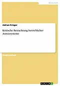 E-Book (pdf) Kritische Betrachtung betrieblicher Anreizsysteme von Adrian Krüger