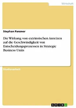 E-Book (pdf) Die Wirkung von extrinsischen Anreizen auf die Geschwindigkeit von Entscheidungsprozessen in Strategic Business Units von Stephan Panzner