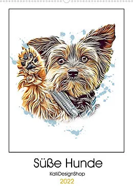 Kalender Süße Hunde (Wandkalender 2022 DIN A2 hoch) von KalliDesignShop