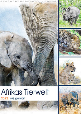 Kalender Afrikas Tierwelt - wie gemalt (Wandkalender 2022 DIN A3 hoch) von Michael Voß, Doris Jachalke