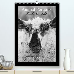 Kalender Animal Portraits Black &amp; White 2022 CH Version (Premium, hochwertiger DIN A2 Wandkalender 2022, Kunstdruck in Hochglanz) von Peter Hebgen