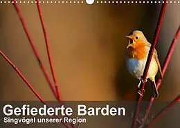 Kalender Gefiederte Barden - Singvögel unserer Region (Wandkalender 2022 DIN A3 quer) von Alexander Krebs