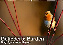 Kalender Gefiederte Barden - Singvögel unserer Region (Wandkalender 2022 DIN A2 quer) von Alexander Krebs