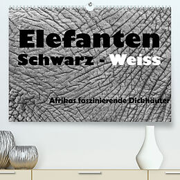 Kalender Elefanten Schwarz - Weiss (Premium, hochwertiger DIN A2 Wandkalender 2022, Kunstdruck in Hochglanz) von Angelika Stern