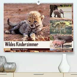Kalender Wildes Kinderzimmer - Tierkinder in Afrika (Premium, hochwertiger DIN A2 Wandkalender 2022, Kunstdruck in Hochglanz) von Michael Herzog