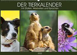 Kalender Der Tierkalender mit Zitaten, Weisheiten und Sprüchen (Wandkalender 2022 DIN A2 quer) von Angela Dölling, AD DESIGN Photo + PhotoArt