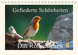 Kalender Gefiederte Schönheiten - Das Rotkehlchen (Tischkalender 2022 DIN A5 quer) von Rolf Pötsch