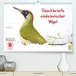 Kalender Steckbriefe einheimischer Vögel (Premium, hochwertiger DIN A2 Wandkalender 2022, Kunstdruck in Hochglanz) von Klaus Feske