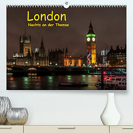 Kalender London - Nachts an der Themse (Premium, hochwertiger DIN A2 Wandkalender 2022, Kunstdruck in Hochglanz) von Britta Berkenkamp