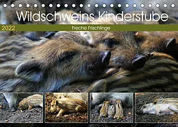 Kalender Wildschweins Kinderstube - Freche Frischlinge (Tischkalender 2022 DIN A5 quer) von Peter Hebgen