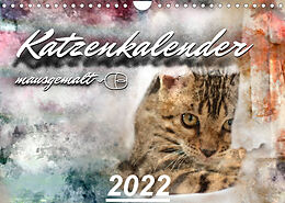 Kalender Katzenkalender mausgemalt (Wandkalender 2022 DIN A4 quer) von SYLVIO BANKER