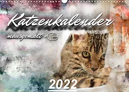 Kalender Katzenkalender mausgemalt (Wandkalender 2022 DIN A3 quer) von SYLVIO BANKER