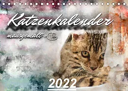 Kalender Katzenkalender mausgemalt (Tischkalender 2022 DIN A5 quer) von SYLVIO BANKER