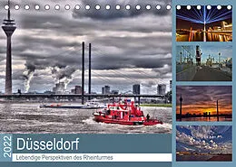 Kalender Düsseldorf - Lebendige Perspektiven des Rheinturmes (Tischkalender 2022 DIN A5 quer) von Bettina Hackstein