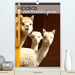 Kalender Alpakas zum Knuddeln gerne (Premium, hochwertiger DIN A2 Wandkalender 2022, Kunstdruck in Hochglanz) von Heidi Rentschler