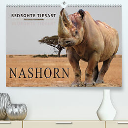 Kalender Bedrohte Tierart - Nashorn (Premium, hochwertiger DIN A2 Wandkalender 2022, Kunstdruck in Hochglanz) von Peter Roder