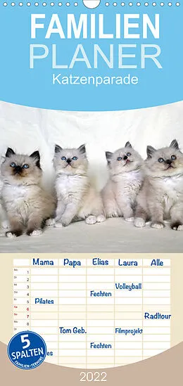 Kalender Familienplaner Katzenparade (Wandkalender 2022 , 21 cm x 45 cm, hoch) von Jennifer Chrystal