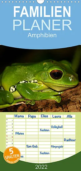 Kalender Familienplaner Amphibien (Wandkalender 2022 , 21 cm x 45 cm, hoch) von Heike Hultsch