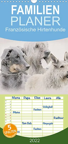 Kalender Familienplaner Französische Hirtenhunde 2022 (Wandkalender 2022 , 21 cm x 45 cm, hoch) von Andrea Redecker
