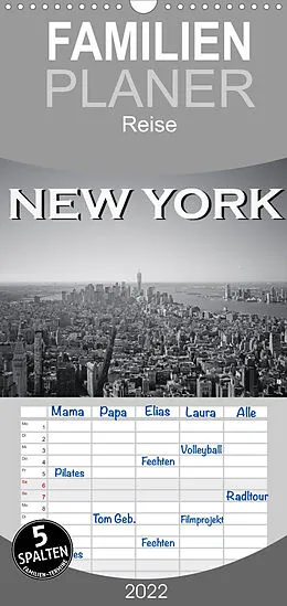 Kalender New York in schwarz weiss - Familienplaner hoch (Wandkalender 2022 , 21 cm x 45 cm, hoch) von Robert Styppa