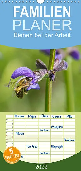 Kalender Familienplaner Bienen bei der Arbeit (Wandkalender 2022 , 21 cm x 45 cm, hoch) von Zlatko Kropf