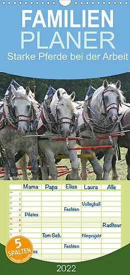 Kalender Starke Pferde bei der Arbeit - Familienplaner hoch (Wandkalender 2022 , 21 cm x 45 cm, hoch) von Antje Lindert-Rottke