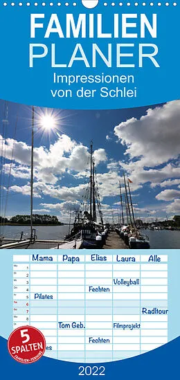 Kalender Familienplaner Impressionen von der Schlei - Deutschlands einzigem Fjord (Wandkalender 2022 , 21 cm x 45 cm, hoch) von Brigitte Dürr