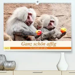 Kalender Ganz schön affig - Der Kalender der Affen (Premium, hochwertiger DIN A2 Wandkalender 2022, Kunstdruck in Hochglanz) von Arno Klatt
