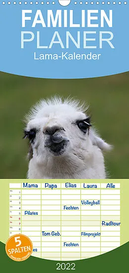 Kalender Familienplaner Lama-Kalender (Wandkalender 2022 , 21 cm x 45 cm, hoch) von Bernd Witkowski