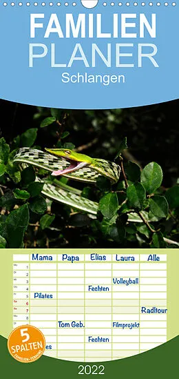 Kalender Schlangen - Familienplaner hoch (Wandkalender 2022 , 21 cm x 45 cm, hoch) von Benny Trapp