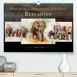 Kalender Elefanten - künstlerische Impressionen der größten noch lebenden Landtiere (Premium, hochwertiger DIN A2 Wandkalender 2022, Kunstdruck in Hochglanz) von Peter Roder