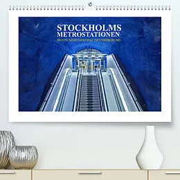 Kalender Stockholms Metrostationen - Bunte Meisterwerke im Untergrund (Premium, hochwertiger DIN A2 Wandkalender 2022, Kunstdruck in Hochglanz) von Christian Hallweger