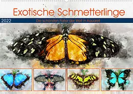 Kalender Exotische Schmetterlinge - Die schönsten Falter der Welt in Aquarell (Wandkalender 2022 DIN A2 quer) von Anja Frost