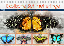 Kalender Exotische Schmetterlinge - Die schönsten Falter der Welt in Aquarell (Tischkalender 2022 DIN A5 quer) von Anja Frost