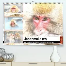 Kalender Japanmakaken. Die im Onsen badenden Schneeaffen von Nagano (Premium, hochwertiger DIN A2 Wandkalender 2022, Kunstdruck in Hochglanz) von Rose Hurley