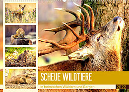 Kalender Scheue Wildtiere in heimischen Wäldern und Bergen (Wandkalender 2022 DIN A2 quer) von Rose Hurley