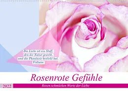 Kalender Rosenrote Gefühle, Rosen schmücken Worte der Liebe (Wandkalender 2022 DIN A2 quer) von Martina Marten