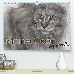 Kalender Maine Coon Aquarelle (Premium, hochwertiger DIN A2 Wandkalender 2022, Kunstdruck in Hochglanz) von Jasmin Hahn