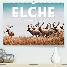 Kalender Elche - Die imposanten Trughirsche. (Premium, hochwertiger DIN A2 Wandkalender 2022, Kunstdruck in Hochglanz) von SF