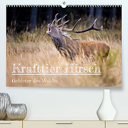 Kalender Krafttier Hirsch (Premium, hochwertiger DIN A2 Wandkalender 2022, Kunstdruck in Hochglanz) von Schörkhuber Johann