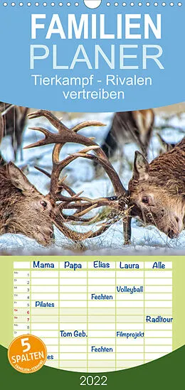 Kalender Familienplaner Tierkampf - Rivalen vertreiben (Wandkalender 2022 , 21 cm x 45 cm, hoch) von Peter Roder