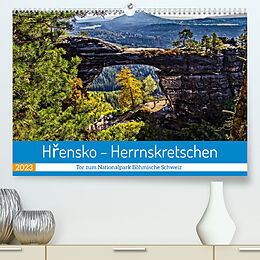 Kalender Hensko - Herrnskretschen - Tor zum Nationalpark Böhmische Schweiz (Premium, hochwertiger DIN A2 Wandkalender 2023, Kunstdruck in Hochglanz) von Holger Felix